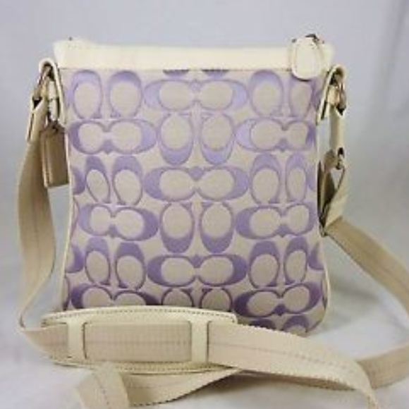 Coach Purple Sateen Leather Crossbody Swingpack - Picture 3 of 7